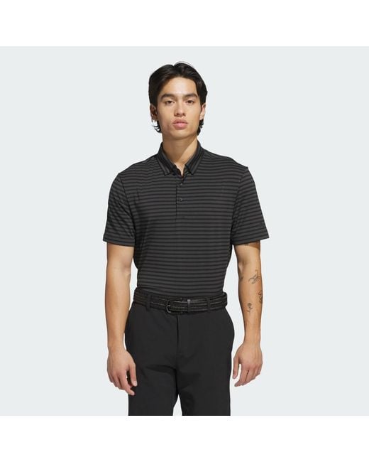 Adidas Black Ultimate365 Stripe Polo Shirt for men