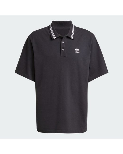 Polo Holgado Adicolor Adidas de hombre de color Black