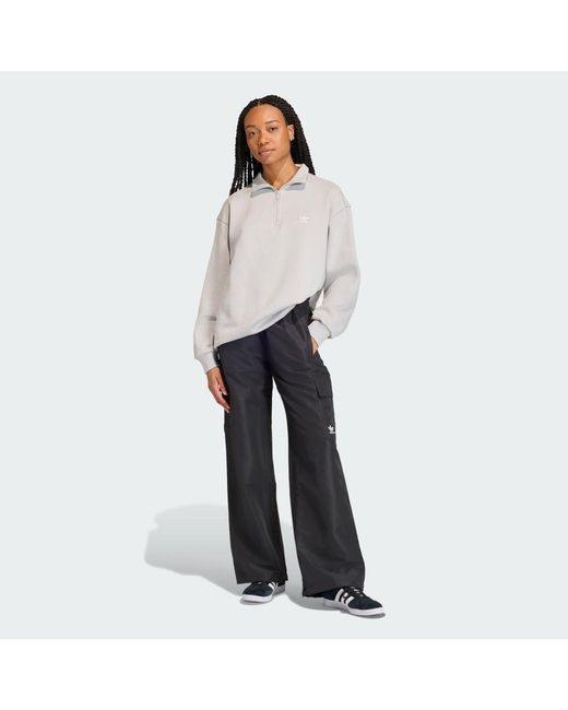 Adidas Gray Essentials Half-Zip Sweatshirt