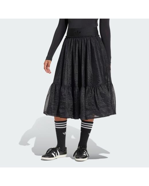 Adidas Black Waistband Tulle Maxi Skirt