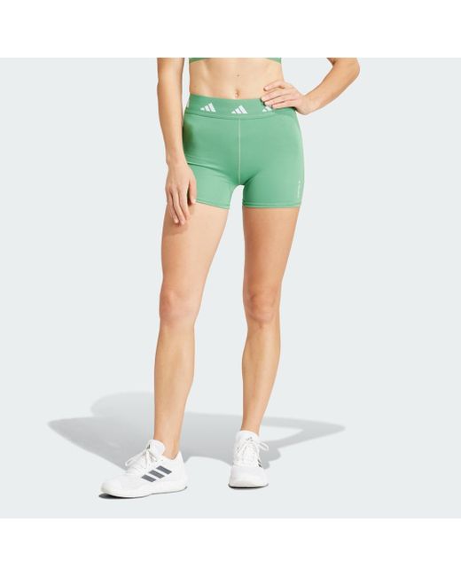 Adidas Green Techfit Short Leggings