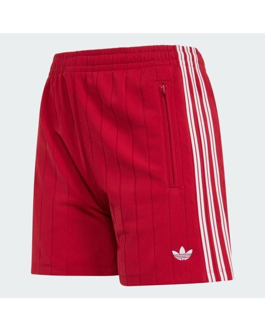 Adidas Red Pinstripe Firebird Shorts