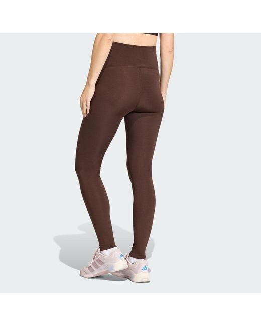 Adidas Brown Optime Essentials Workout Full Length Leggings Maternity