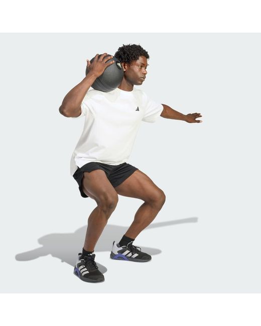 Adidas White Primelift Essentials Workout Graphics T-Shirt for men