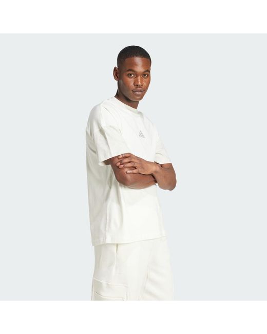Adidas White All Szn Colorblock Tee for men