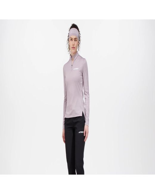 Adidas Purple Terrex Multi Half-zip Long Sleeve Long-sleeve Top