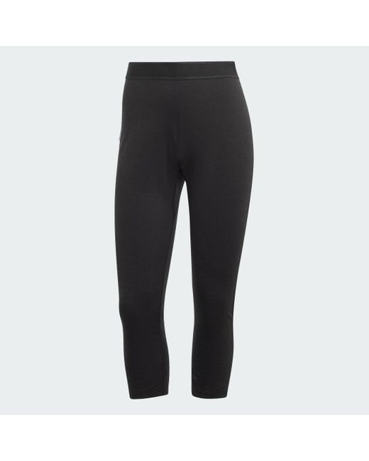 Adidas Black Xperior Merino 200 Baselayer 3/4 Leggings