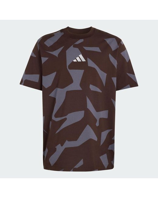 Adidas Brown Amg Camo Short Sleeve T-Shirt for men