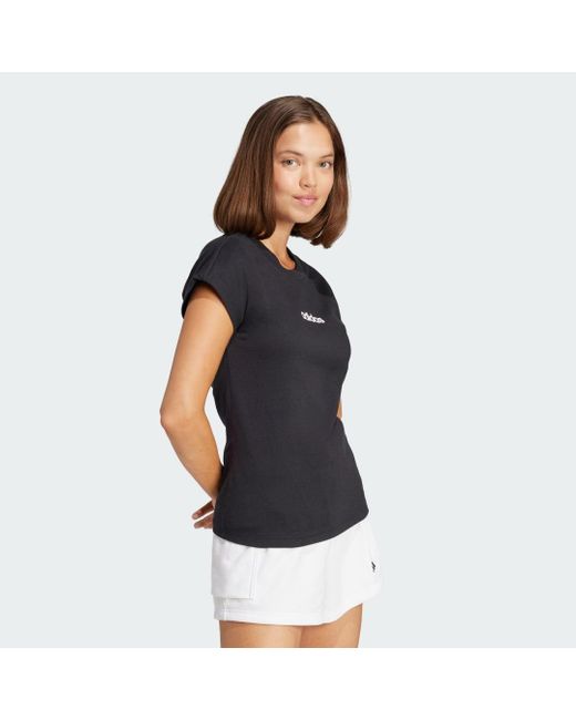 Adidas Black Essentials Linear Cotton T-Shirt