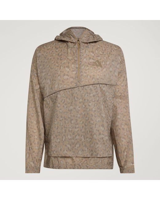 Adidas Brown Terrex Xploric Clima365 Printed Wind Anorak for men