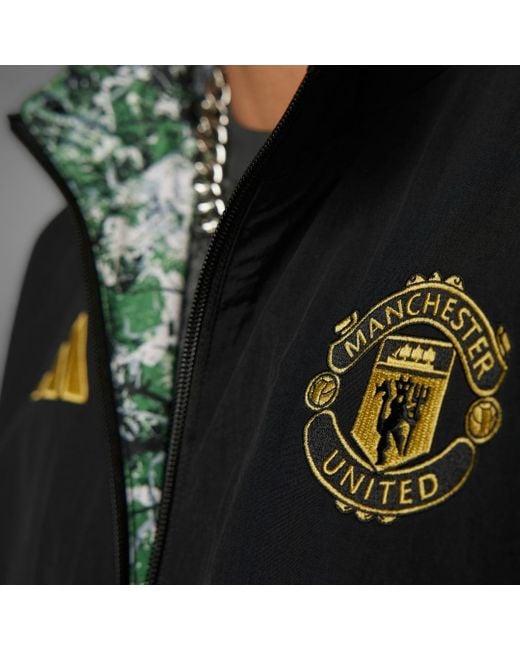 Adidas Black Manchester United Stone Roses Anthem Jacket for men