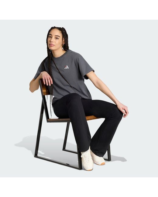 Adidas Gray Embroidery Pack Loose Graphic T-Shirt