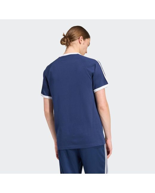 Adidas Blue 3-Stripes T-Shirt for men