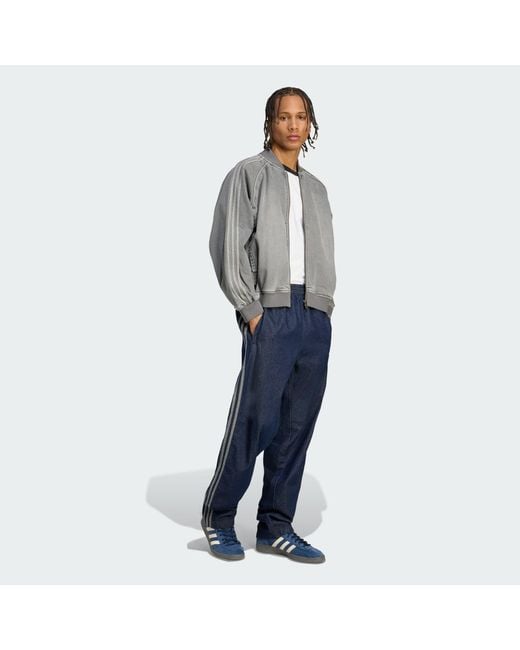 Adidas Gray Sst Adicolor Loose Sst Denim Wash Jacket Jackets for men