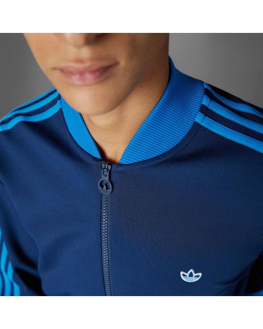 Sudadera Originals 1/4 Zip 3 Bandas Adidas de hombre de color Blue