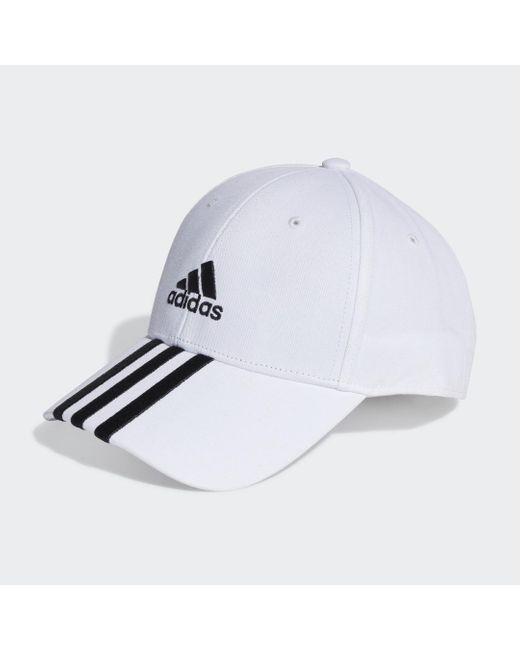 Adidas White 3-stripes Cotton Twill Baseball Cap