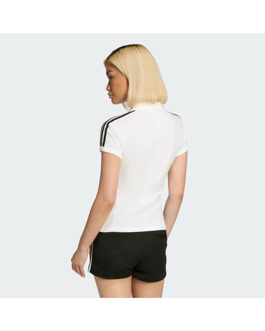 Adidas White 3-Stripes Polo