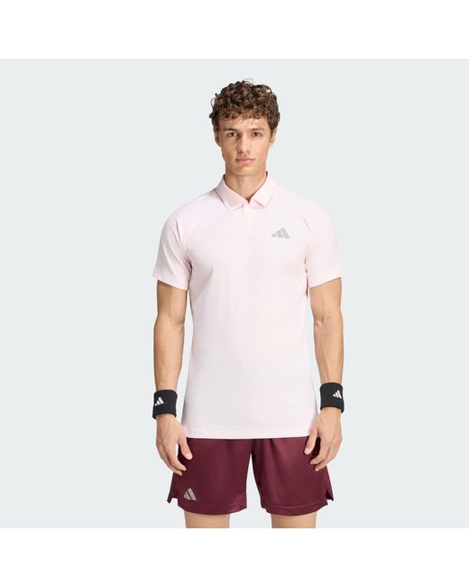 Adidas White Tennis Climacool+ Freelift Polo Pro Shirt for men