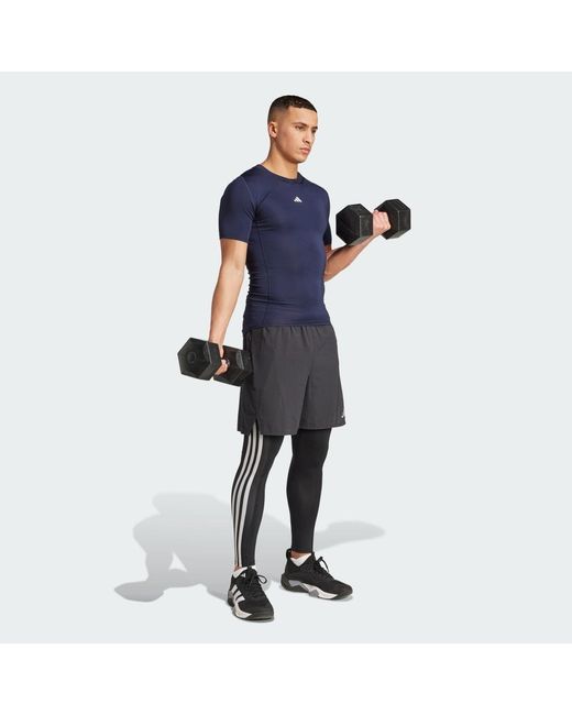 Adidas Blue Techfit Compression Training T-shirt for men