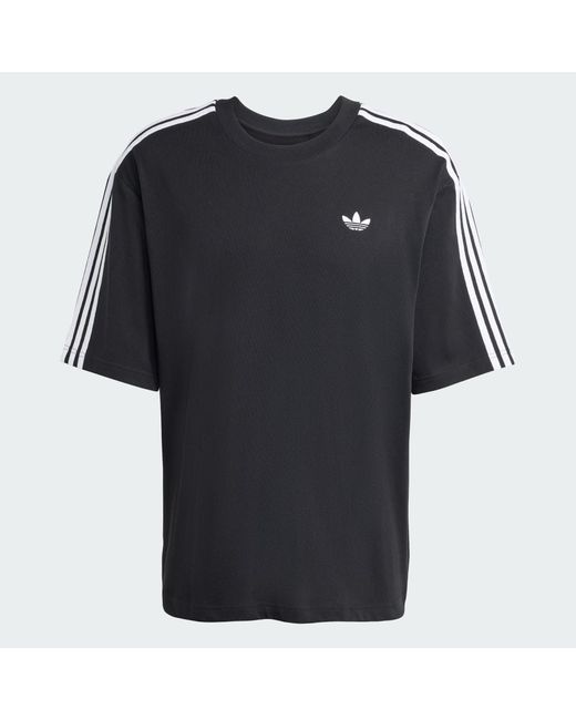 Adidas Black Adicolor 3-Stripes Oversized T-Shirt for men