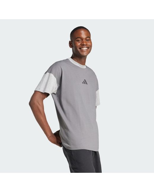 Adidas Gray All Szn Colorblock Tee for men