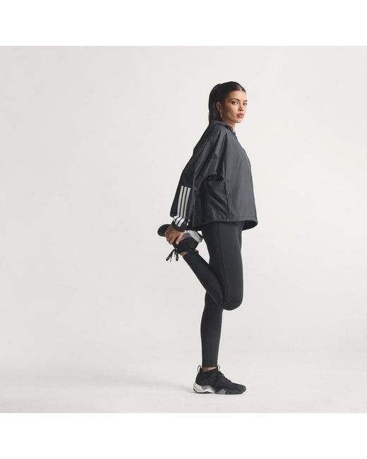 Adidas Black Hyperglam 3-Stripes Windbreaker