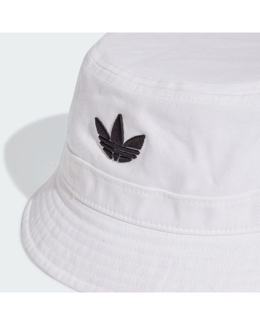 Adidas White Adicolor Trefoil Bucket Hat