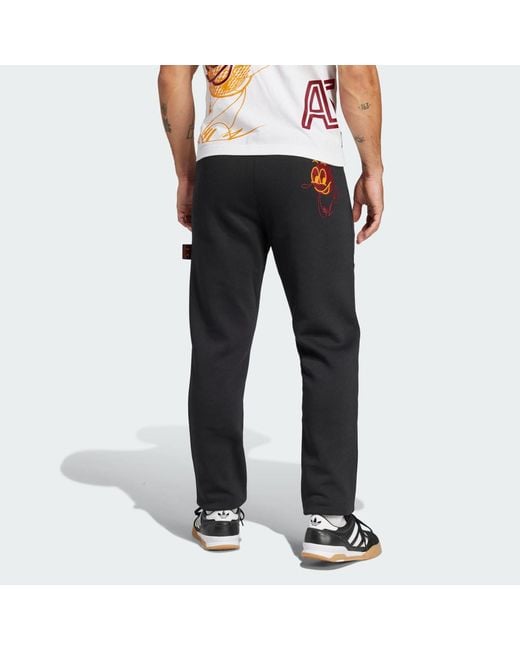Adidas Black As Roma Graphic Tracksuit Bottoms for men