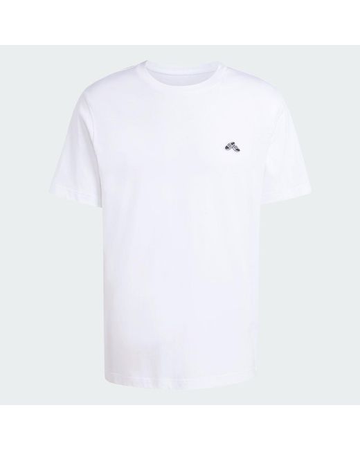 Adidas White Summer Slide Trim Graphic T-Shirt for men