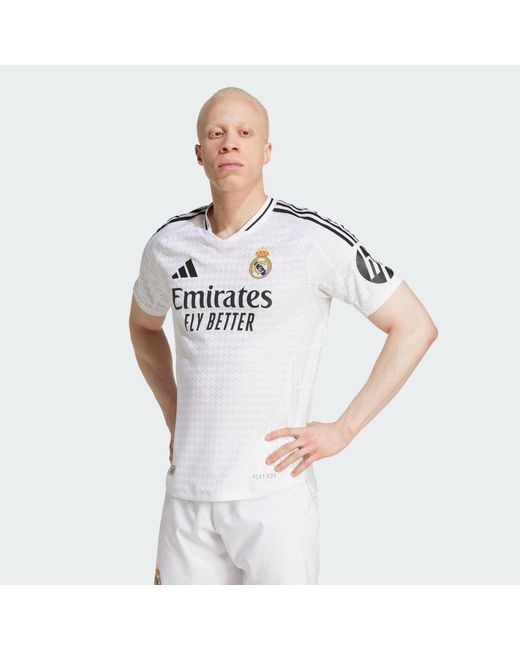 Adidas White Real Madrid 24/25 Home Authentic Jersey for men