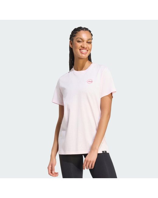 Adidas White Travel Loose Graphic T-Shirt