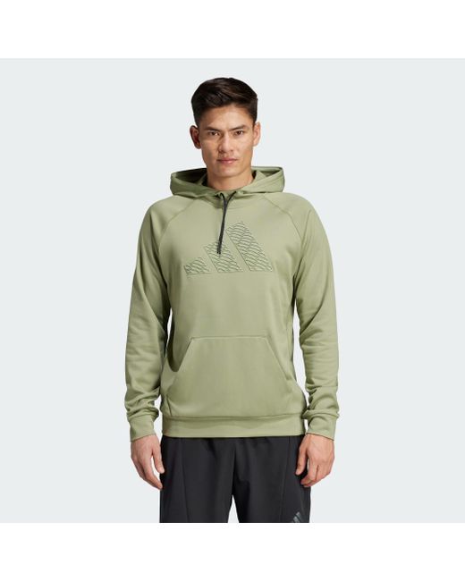 Felpa Con Cappuccio Da Allenamento Game And Go Big Logo di Adidas in Green da Uomo