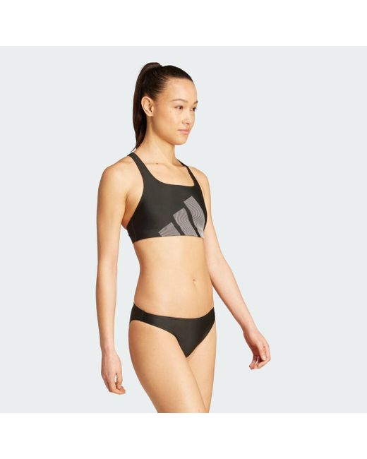Adidas Black Big Bars C-Back Bikini Set