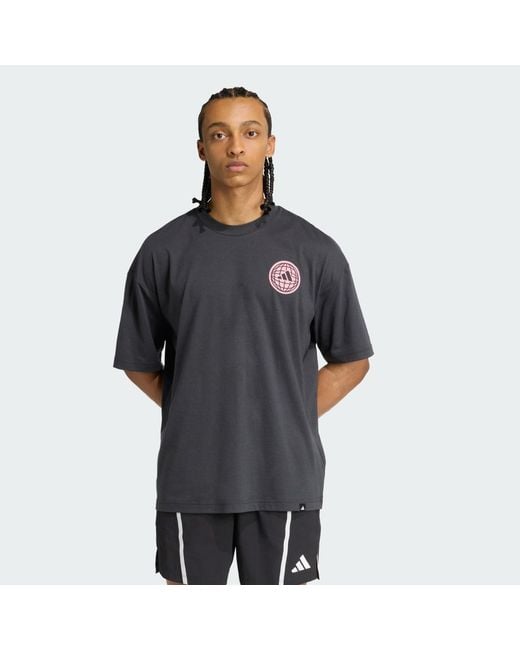 Adidas Originals Black Graphic Tee-Shirt for men