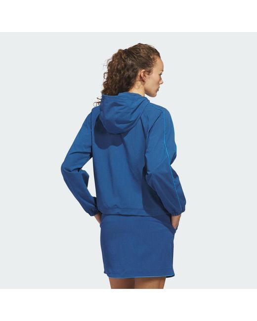 Adidas Blue Ultimate365 Seersucker Quarter-Zip Jacket