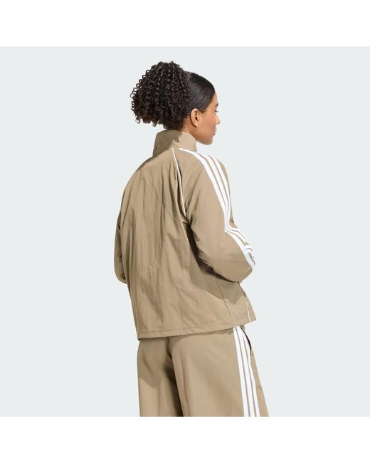 Adidas Natural Iconic Woven Tracktop With 3-Stripes