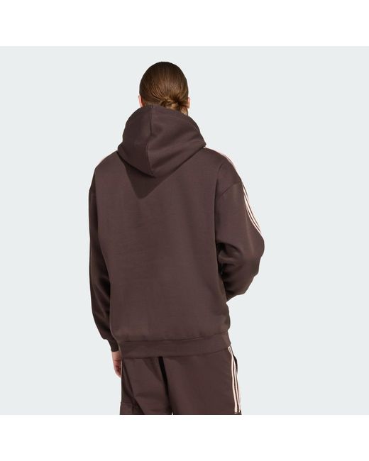 Adidas Brown Adicolor Classics 3-Stripes Hoodie for men