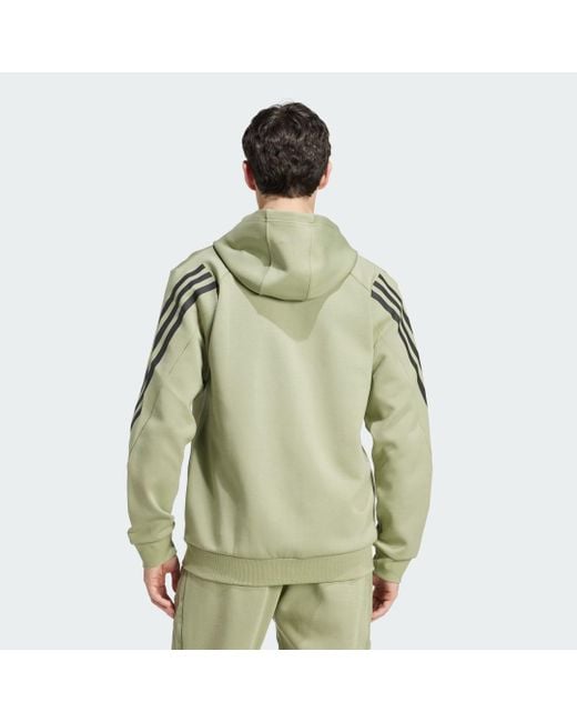 Adidas Green Future Icons 3-Stripes Full Zip Hoodie for men