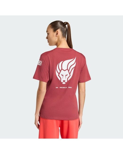 Adidas Red Paralympicsgb Gfx T-Shirt