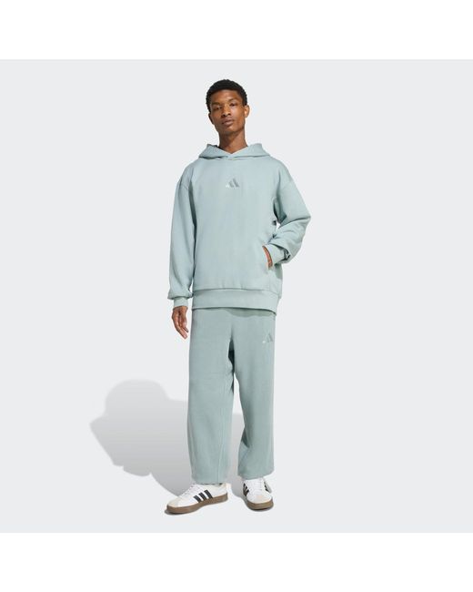 Adidas Blue All Szn French Terry Washed Loose Joggers for men