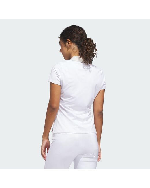 Adidas White Ultimate365+ Butterspun Grid Polo Shirt