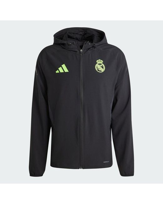 Adidas Black Real Madrid Tiro 25 Pro Vis Tech Travel Jacket for men