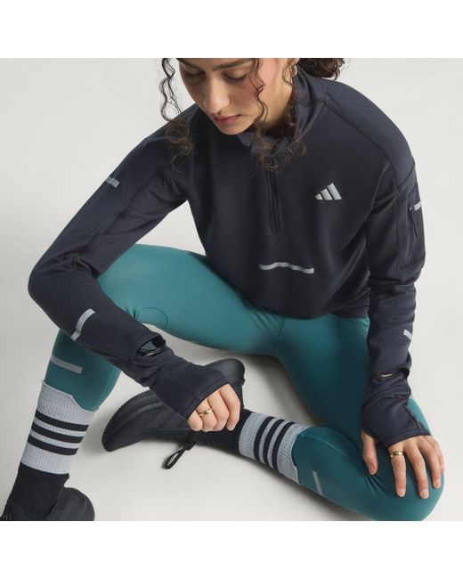 Adidas Blue Adi365 Running Climawarm+ Half-Zip