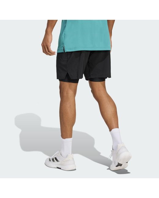 Adidas Blue Club Tennis Climacool 2-In-1 Shorts for men