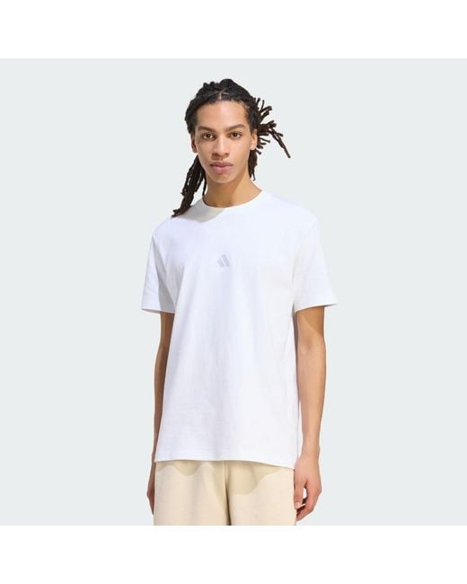 Adidas White Kit Small Logo T-Shirt for men