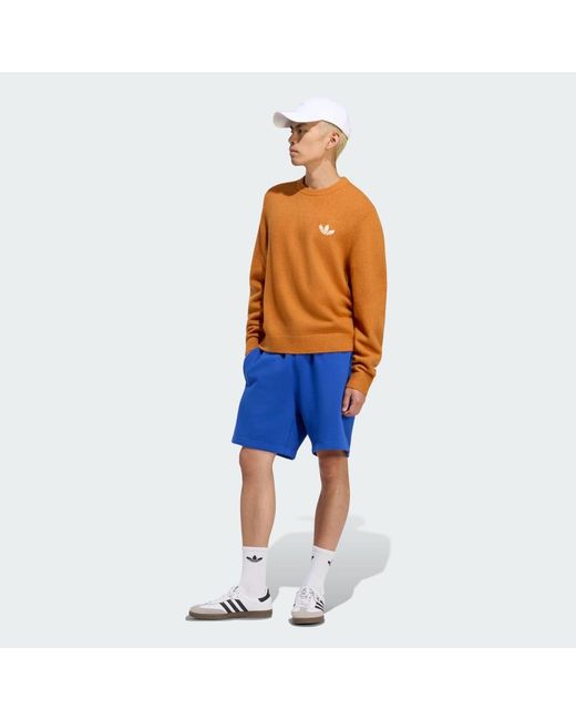 Adidas Trefoil Essentials Knit Strickpullover in Orange für Herren