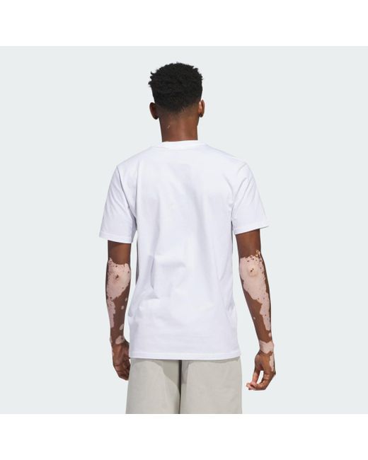 Adidas White 4.0 Arched Logo Short-sleeve T-shirt for men