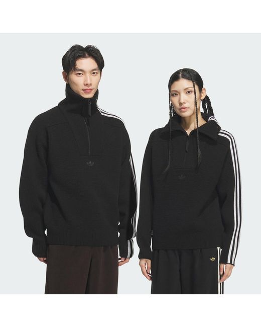 Adidas Black Premium 3S Knitwear Sweatshirt