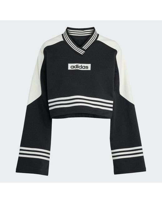 Felpa Blocking Crewneck di Adidas in Black