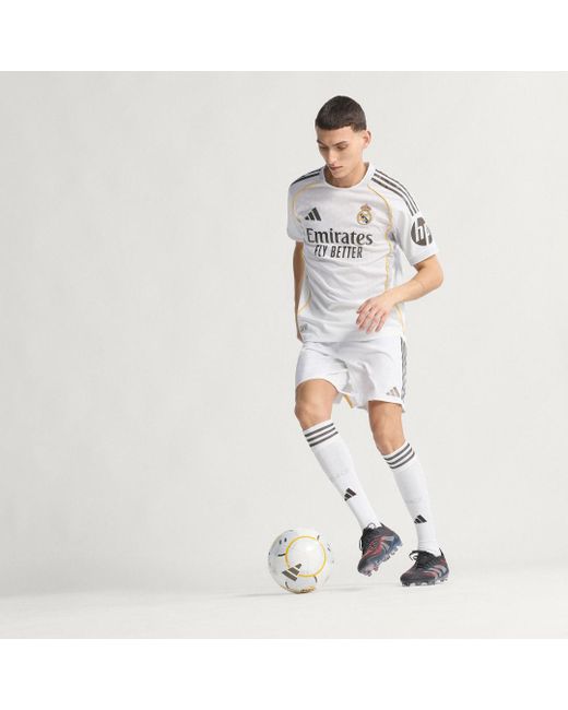 Adidas White Real Madrid 25/26 Home Authentic Jersey for men